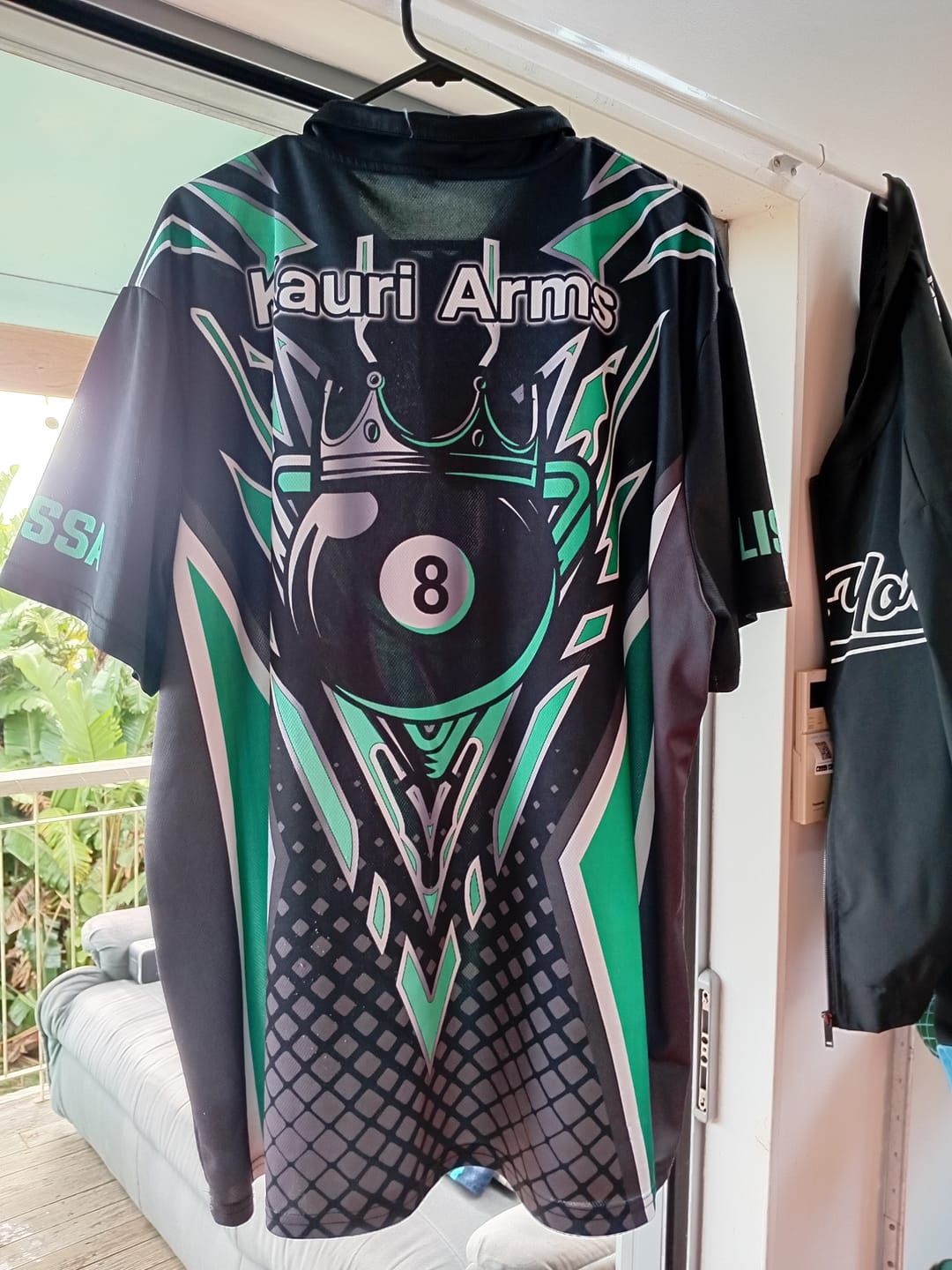 Customer photo review of Maxcorners Billiards Golden Premium New Cool 8 Ball Multicolor Options Personalized Name, Team Name 3D Shirt For Lissa