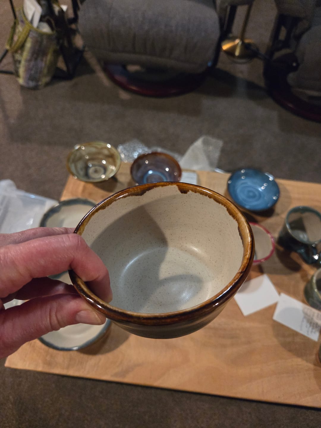 Customer photo review of Abbots Sahara Speckle Midfire Brushable Glaze