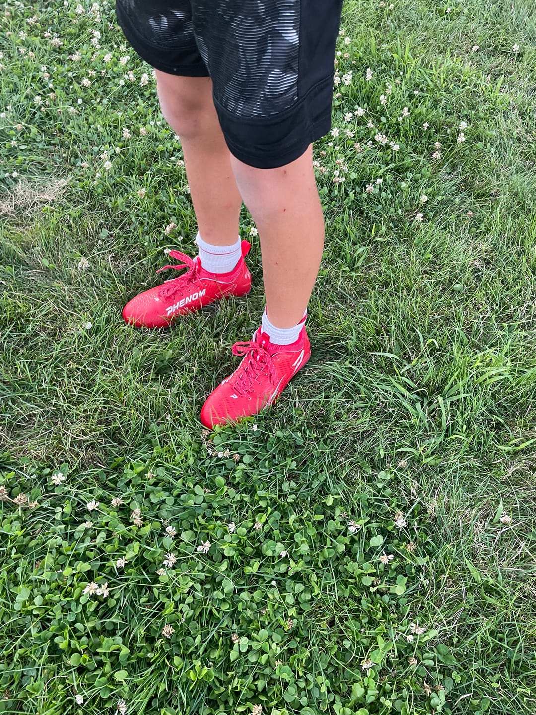 Customer photo review of Phenom Elite Quantum Speed 2.0 Football Cleats - Red