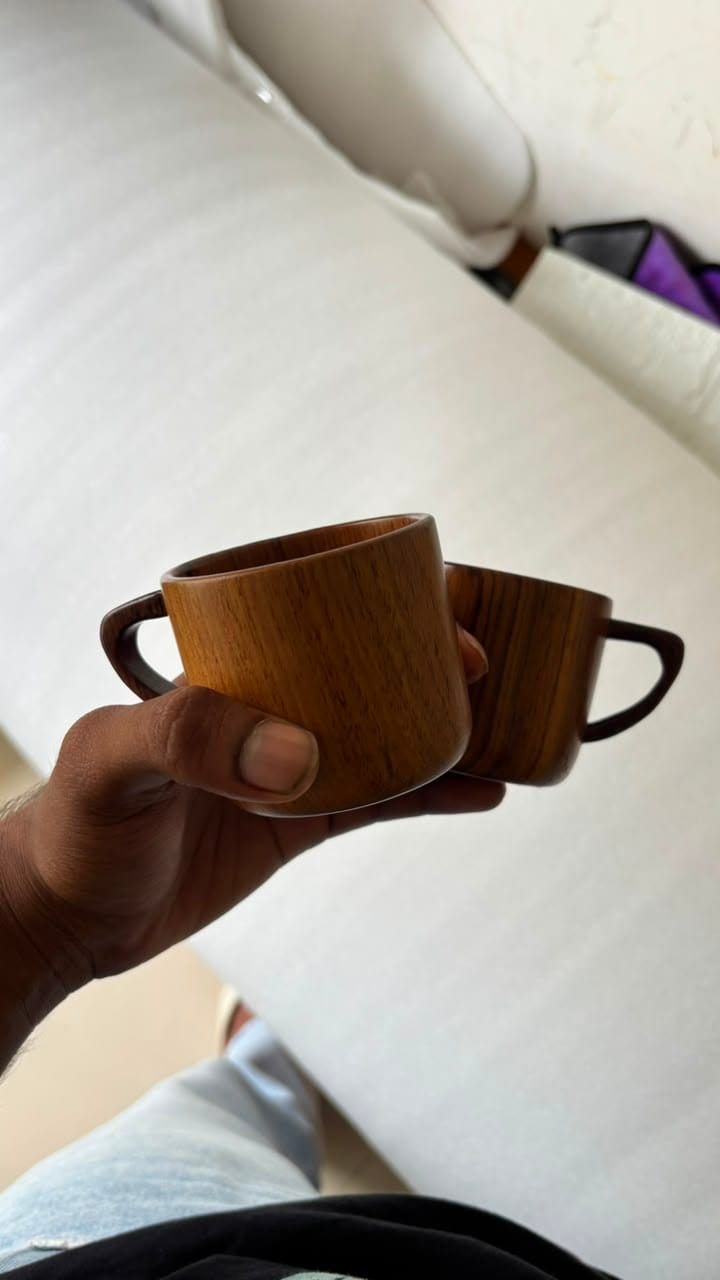 Customer photo review of Teak Wood Tea Cups