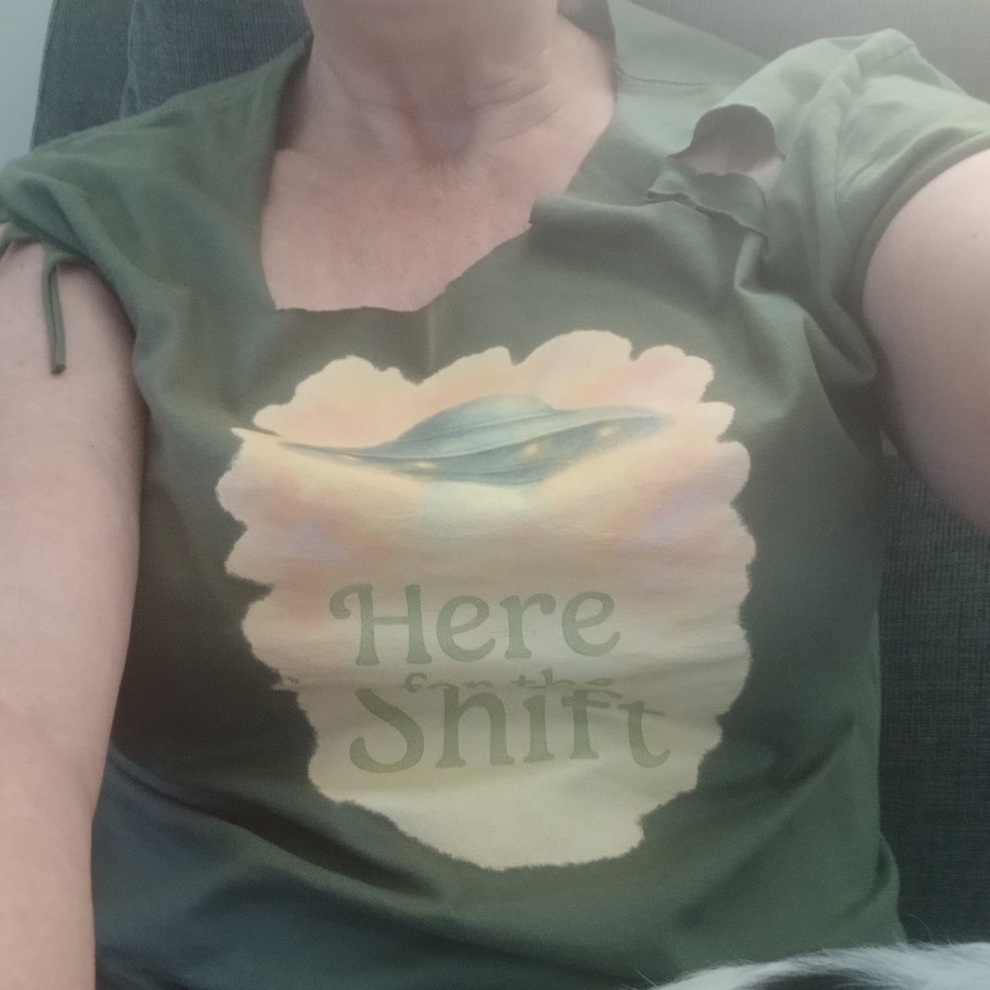 Customer photo review of Here for the Shift UFO - T-Shirt