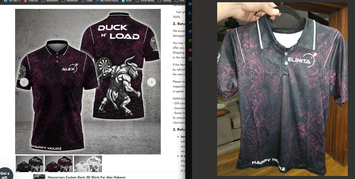 Customer photo review of Maxcorners Custom Darts 3D Shirts For Alex Haberer