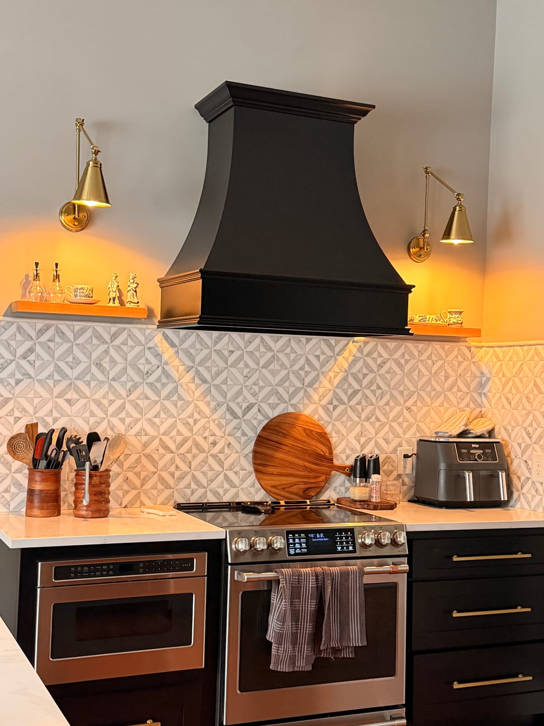 Customer photo review of White Oak Floating Shelves