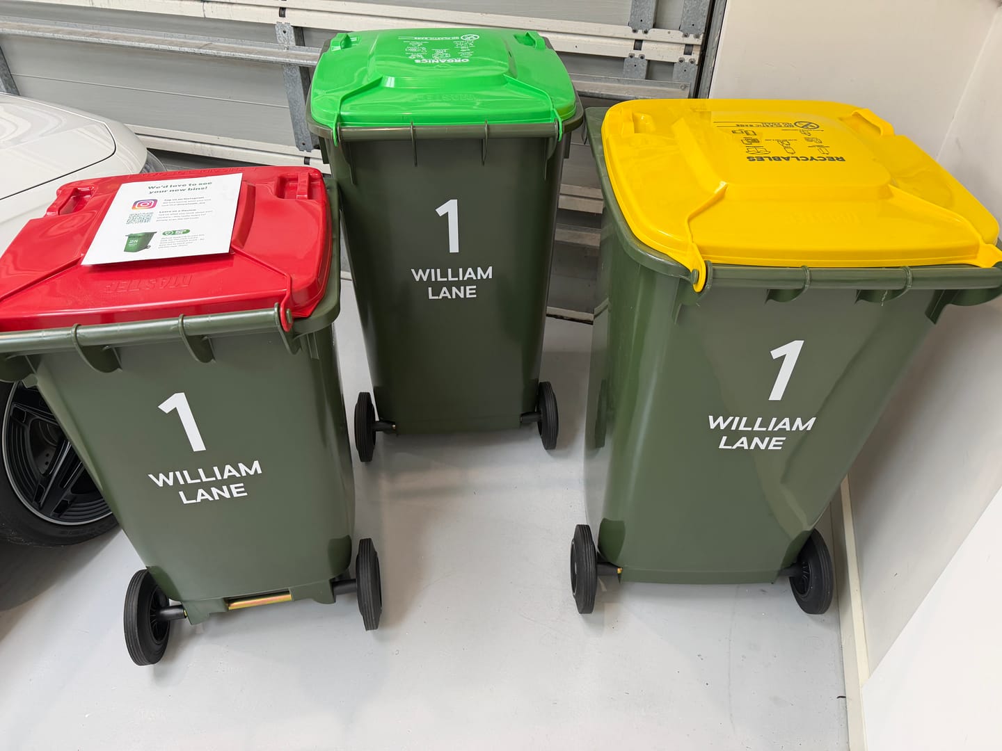 Customer photo review of Wheelie Bin Street Name & Number Sticker