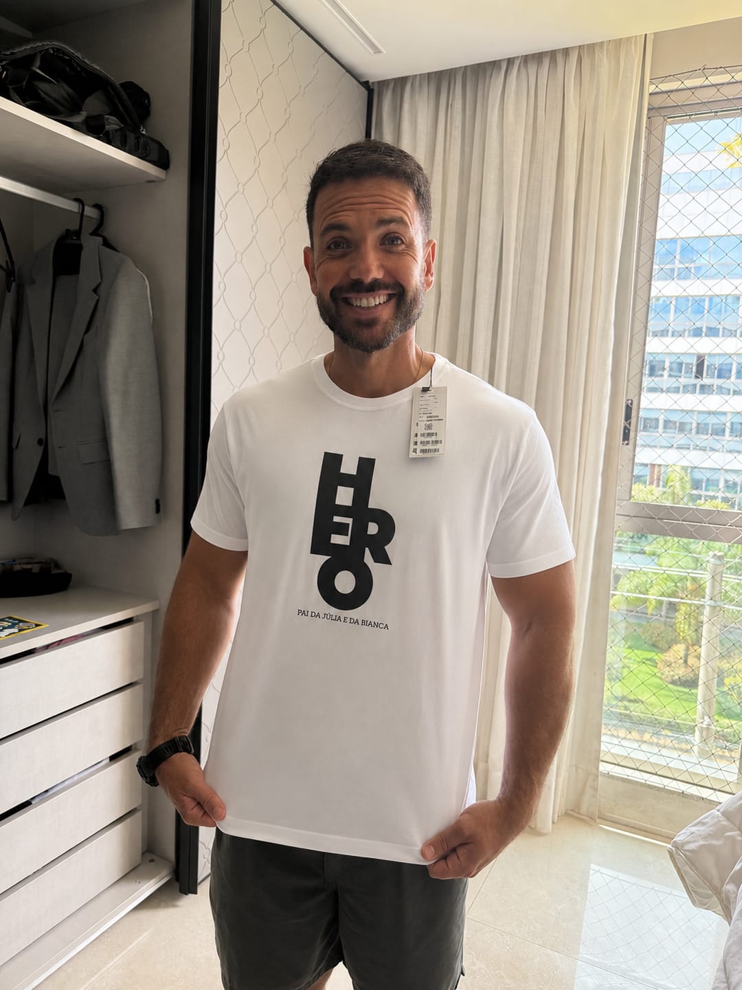 Customer photo review of Camiseta Personalizada FLORESTA DO VOVÔ - ATÉ 13 ÁRVORES - PRETA - Algodão 100%