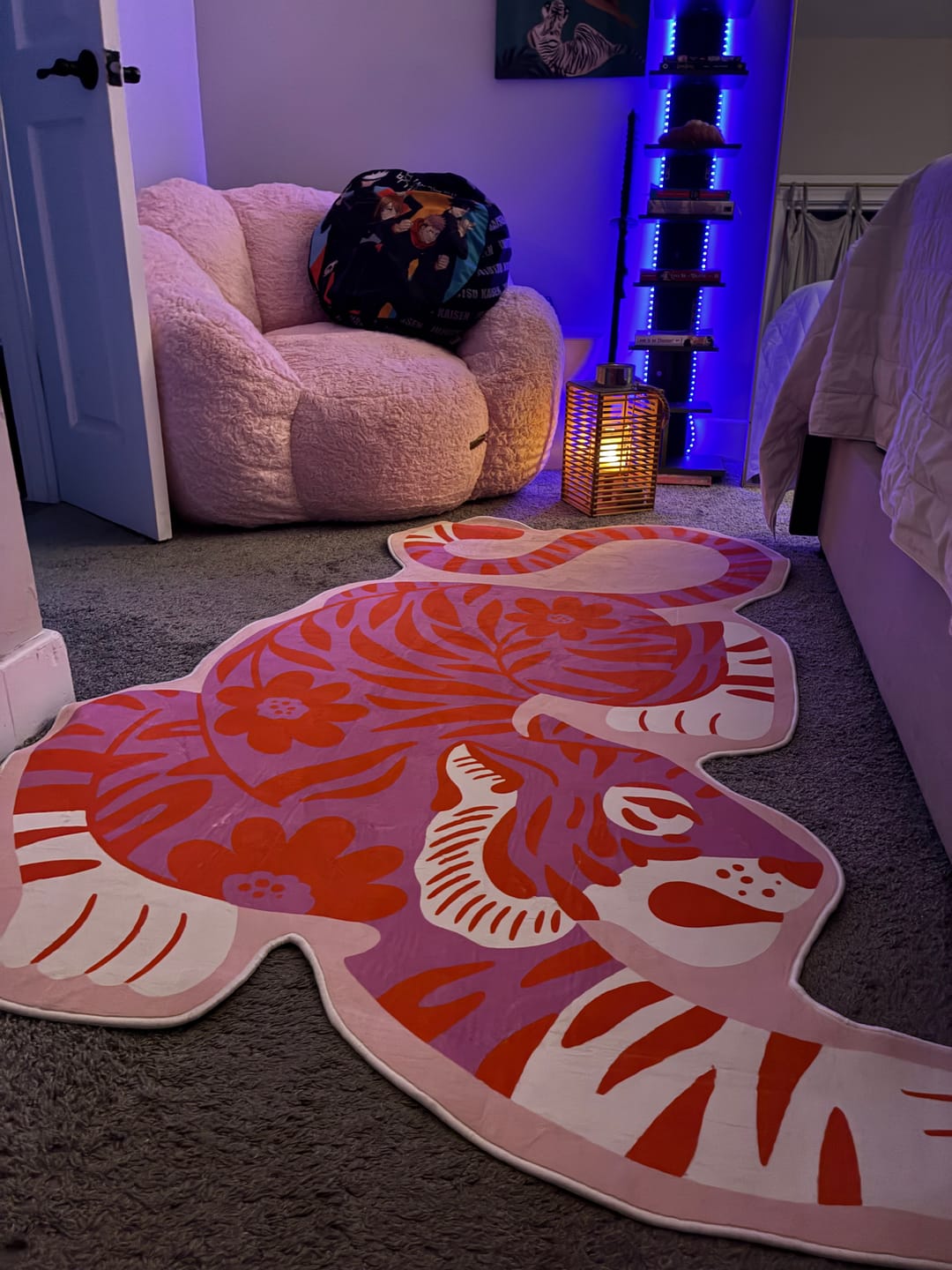 Customer photo review of Pink Vintage Tiger Shaped Rug by Jessica Miller