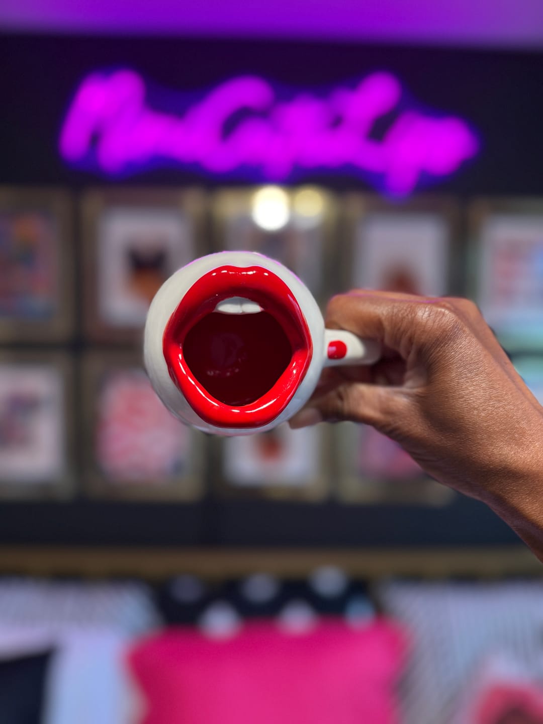 Customer photo review of KISS'D Lip Mug — Handmade Ceramic Mouth-Shaped Mug