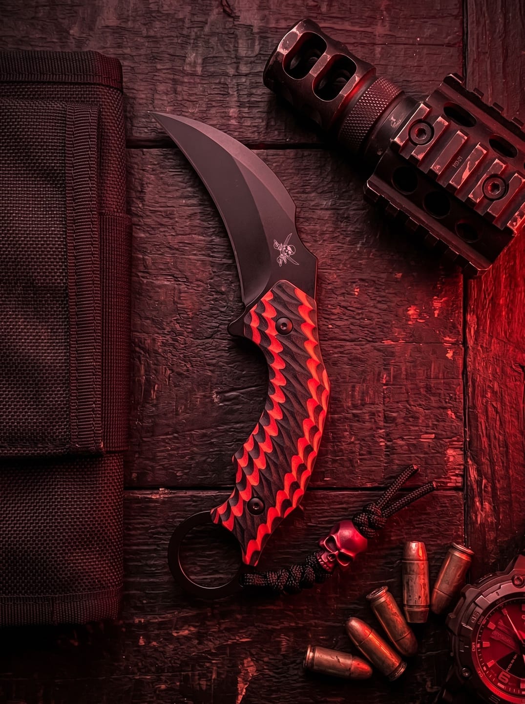 Customer photo review of Deep 6 Karambit - Black/Red