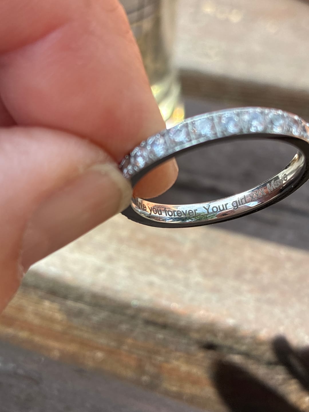 Customer photo review of Engrave Your Ring