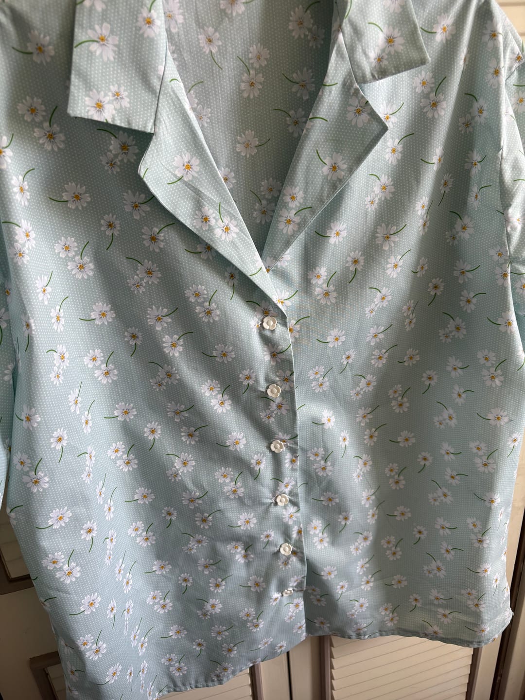 Customer photo review of White Flowers and Polka Dots Polycotton Fabric