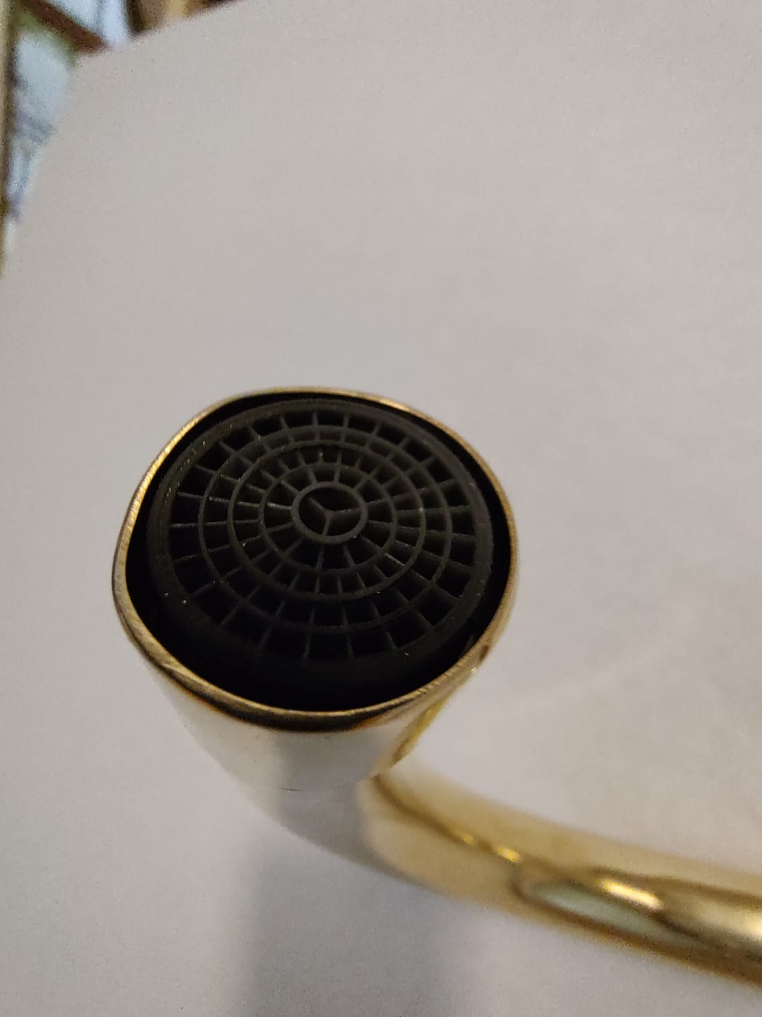 Customer photo review of Unlacquered Brass Widespread Bathroom Faucet with Cross Handles
