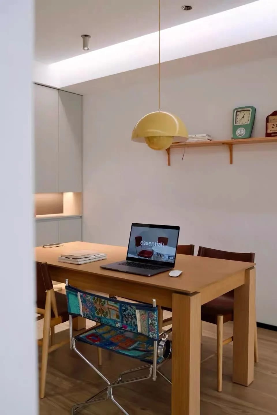 Customer photo review of Flowerpot Pendant Light, Dual-Dome Aluminum Shade, Hardwired Ceiling Fixture