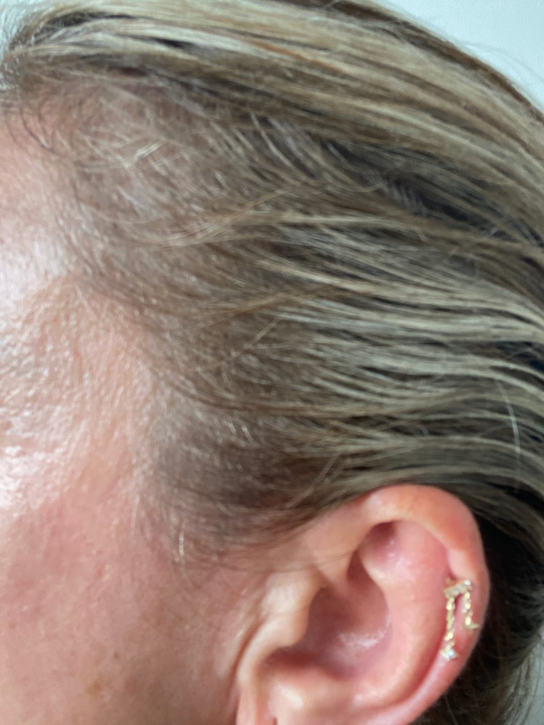 Customer photo review of Gaudi Figürlü Zincir Sallantılı Taşlı Yatay Bar Altın Piercing