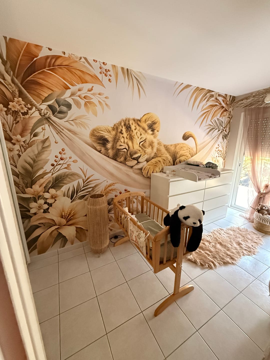 Customer photo review of Papier Peint Animaux   Lionceau Hamac Boho