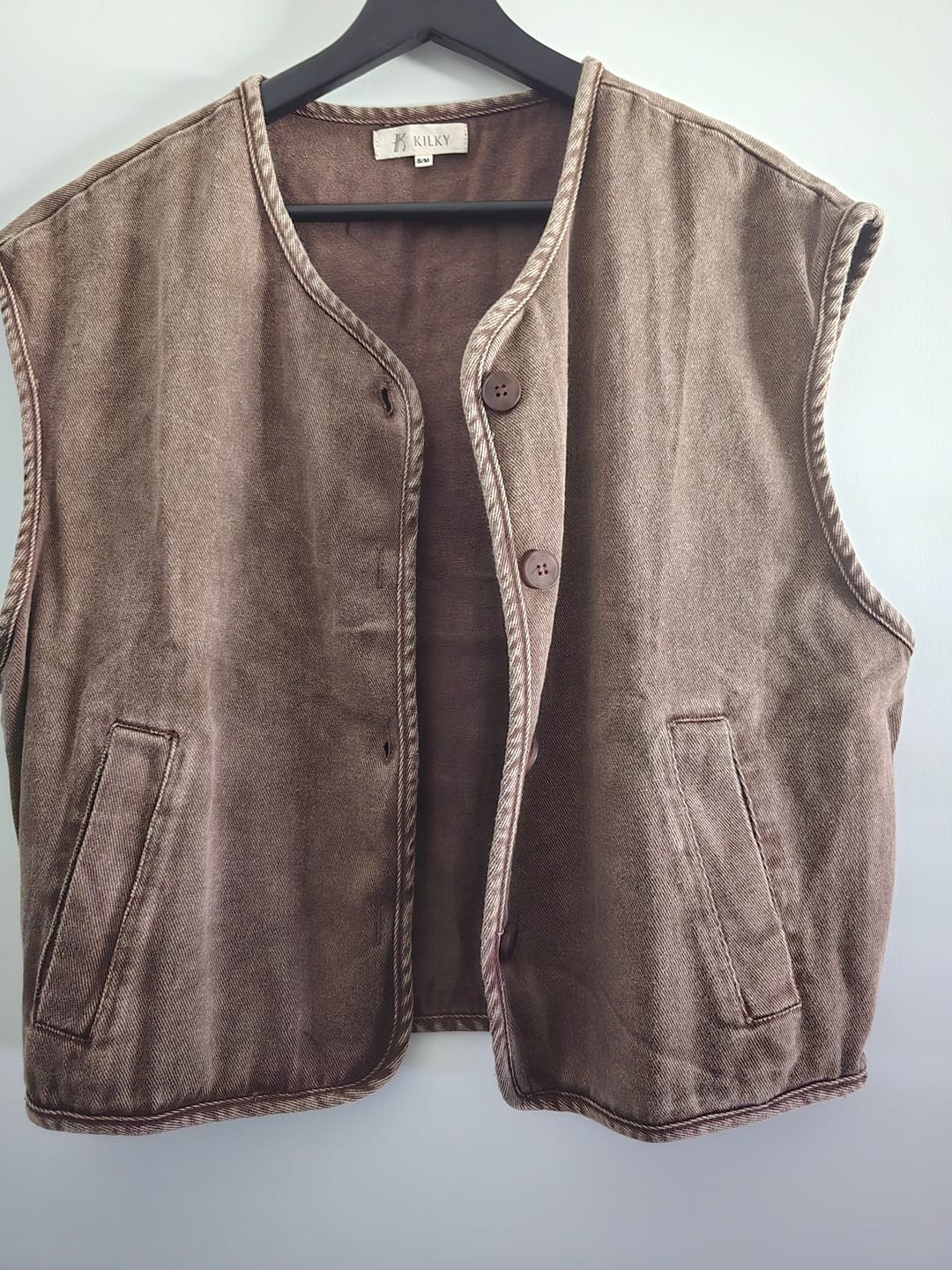 Customer photo review of Vintage Denim Gilet / Taupe