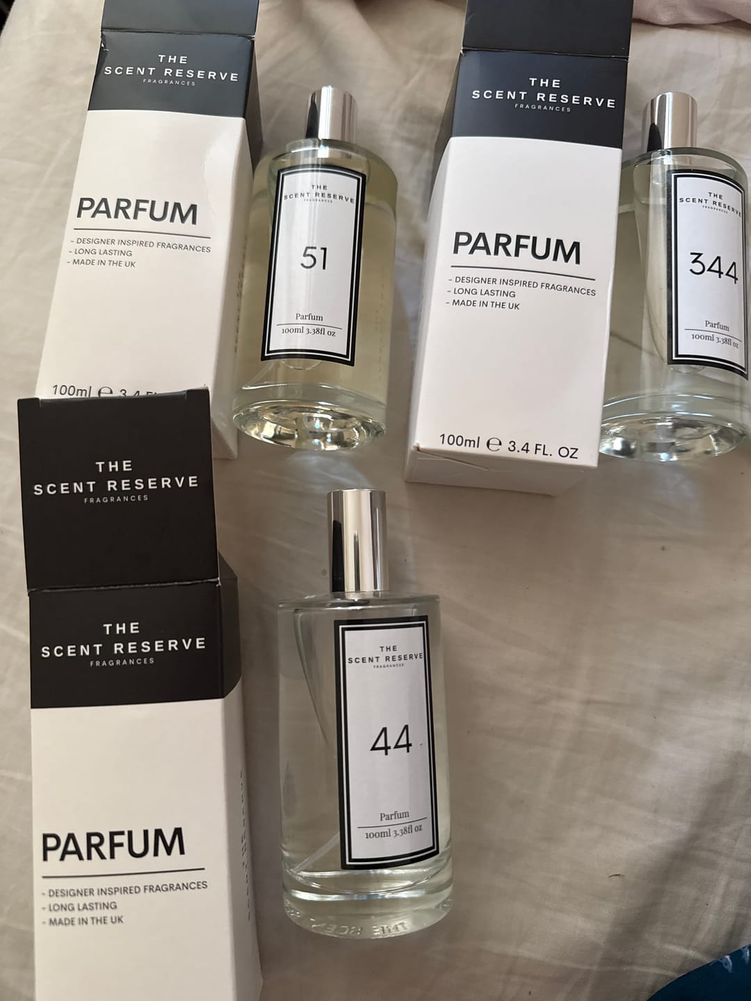 Customer photo review of 3 x 100ml Perfume Bottles