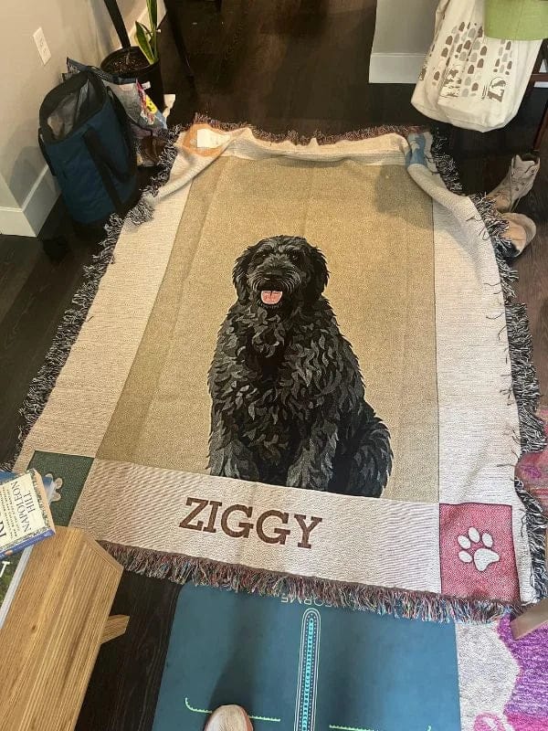 Customer photo review of Personalized Dog Woven Blanket