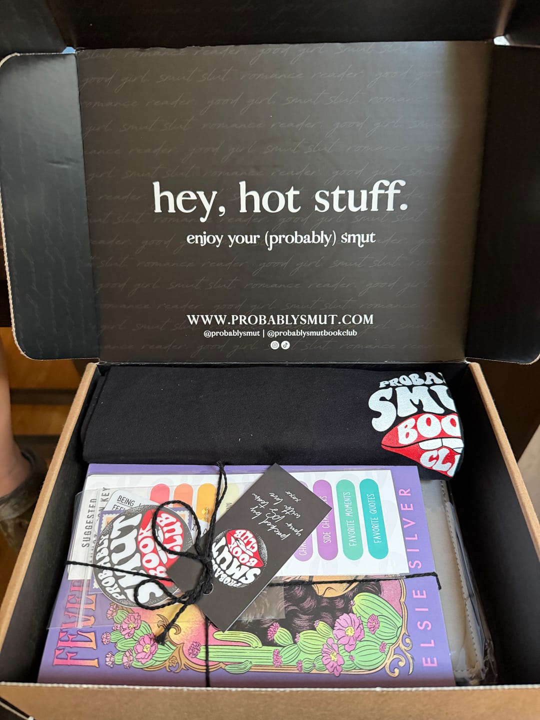 Customer photo review of smut slut book club subscription
