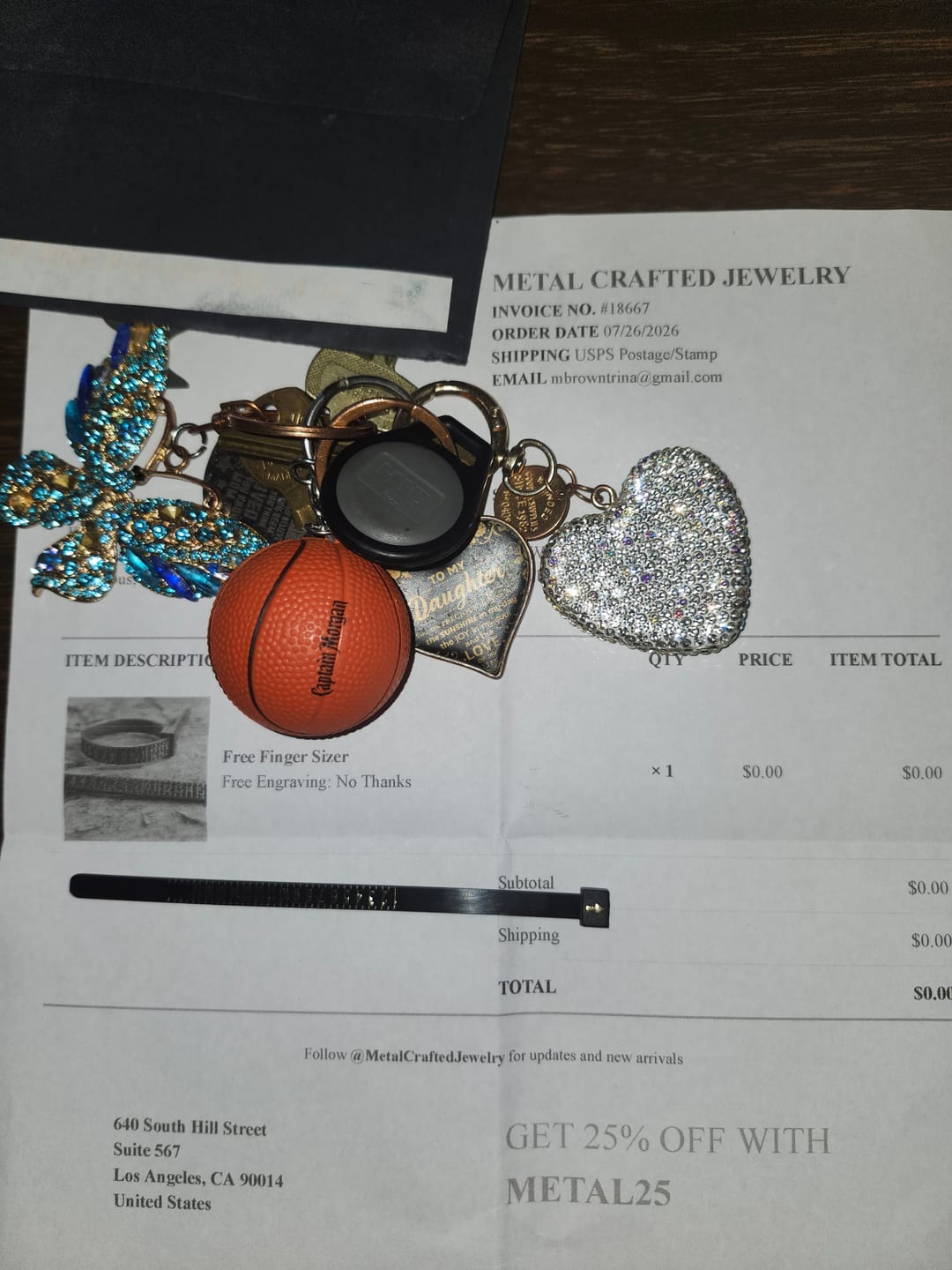 Customer photo review of Free Finger Sizer
