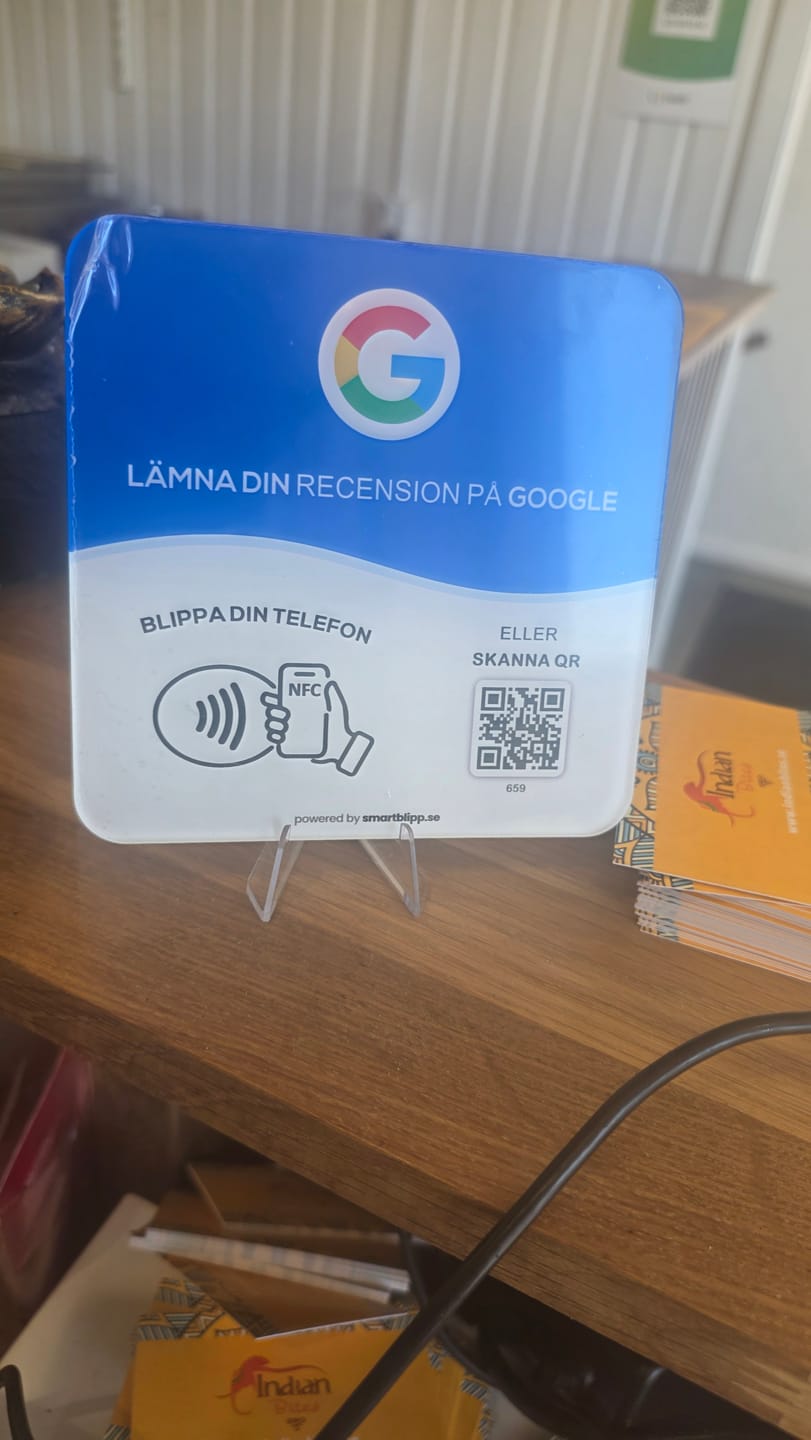Customer photo review of Google Recensionsskylt – Blippa & få fler recensioner direkt