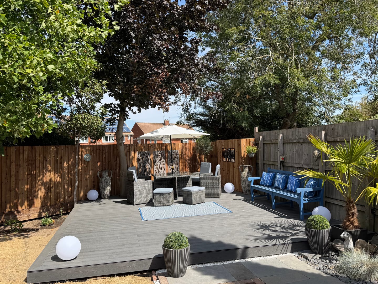 Customer photo review of Grey Tropic Palm Decorative Garden Screen