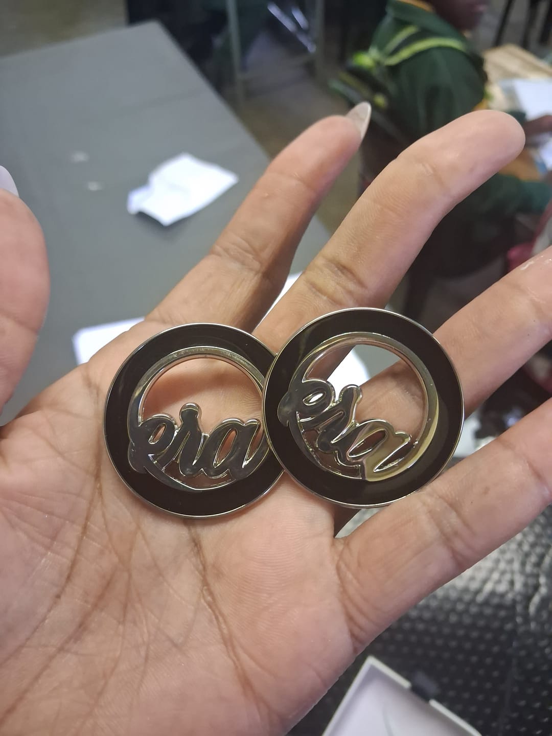 Customer photo review of Black Era Adore Gold Earrings