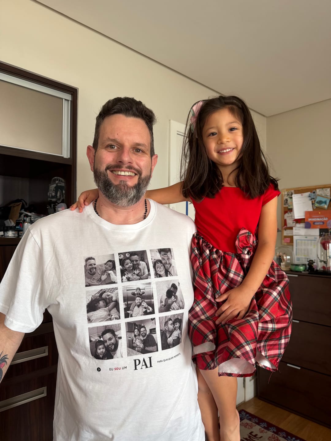 Customer photo review of Camiseta personalizada dia dos Pais - PAI PARA TODO MOMENTO - Algodão Peruano