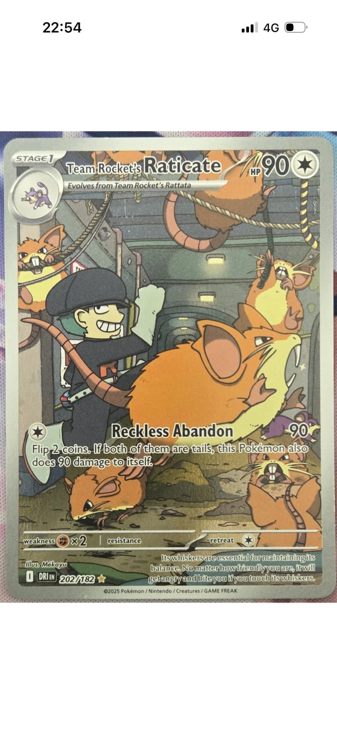 Customer photo review of Pokemon TCG Team Rocket's Raticate 202/182 - Destined Rivals