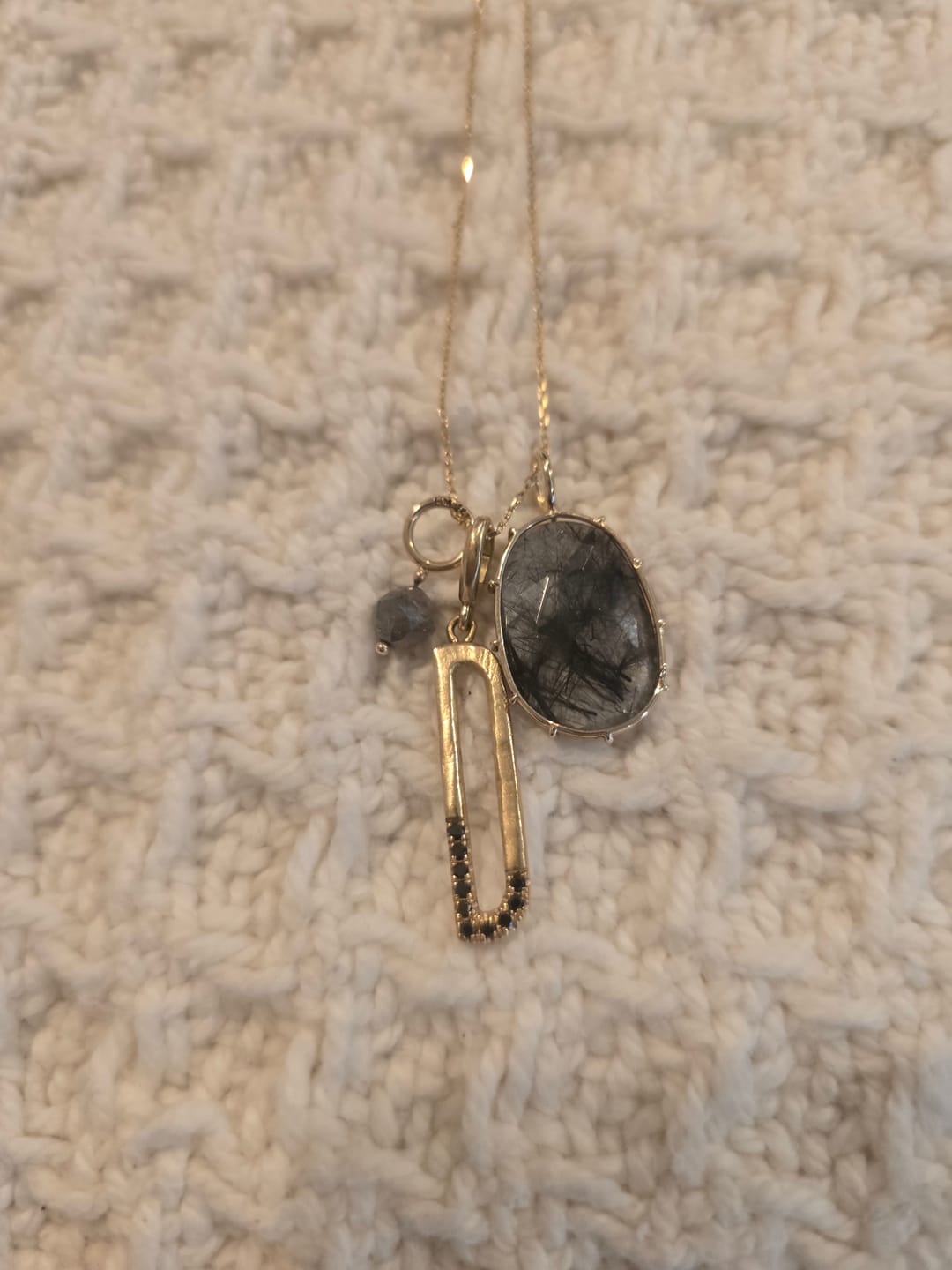 Customer photo review of Small Black Rutilated Quartz Harriet Stone