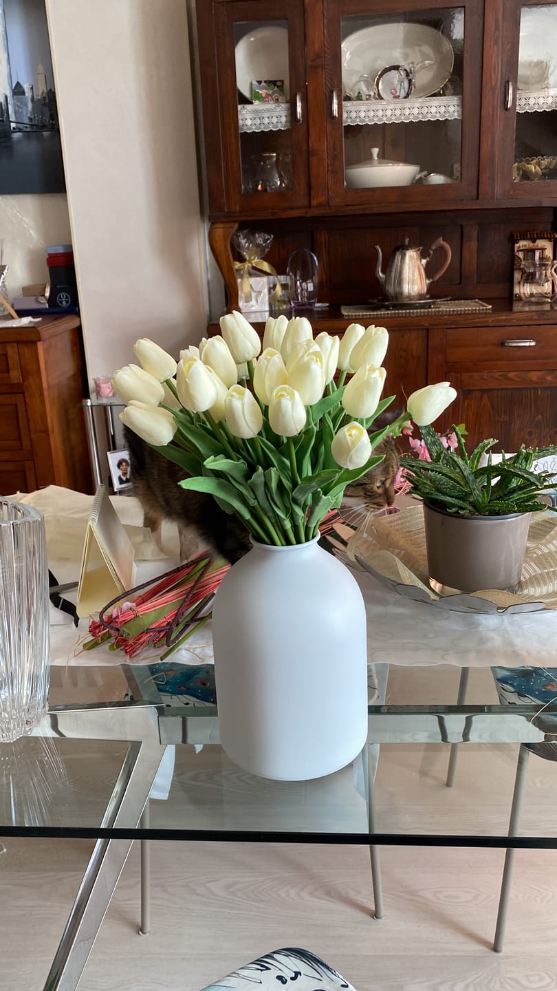 Customer photo review of Tulpen Boeket - Wit (25 stengels)