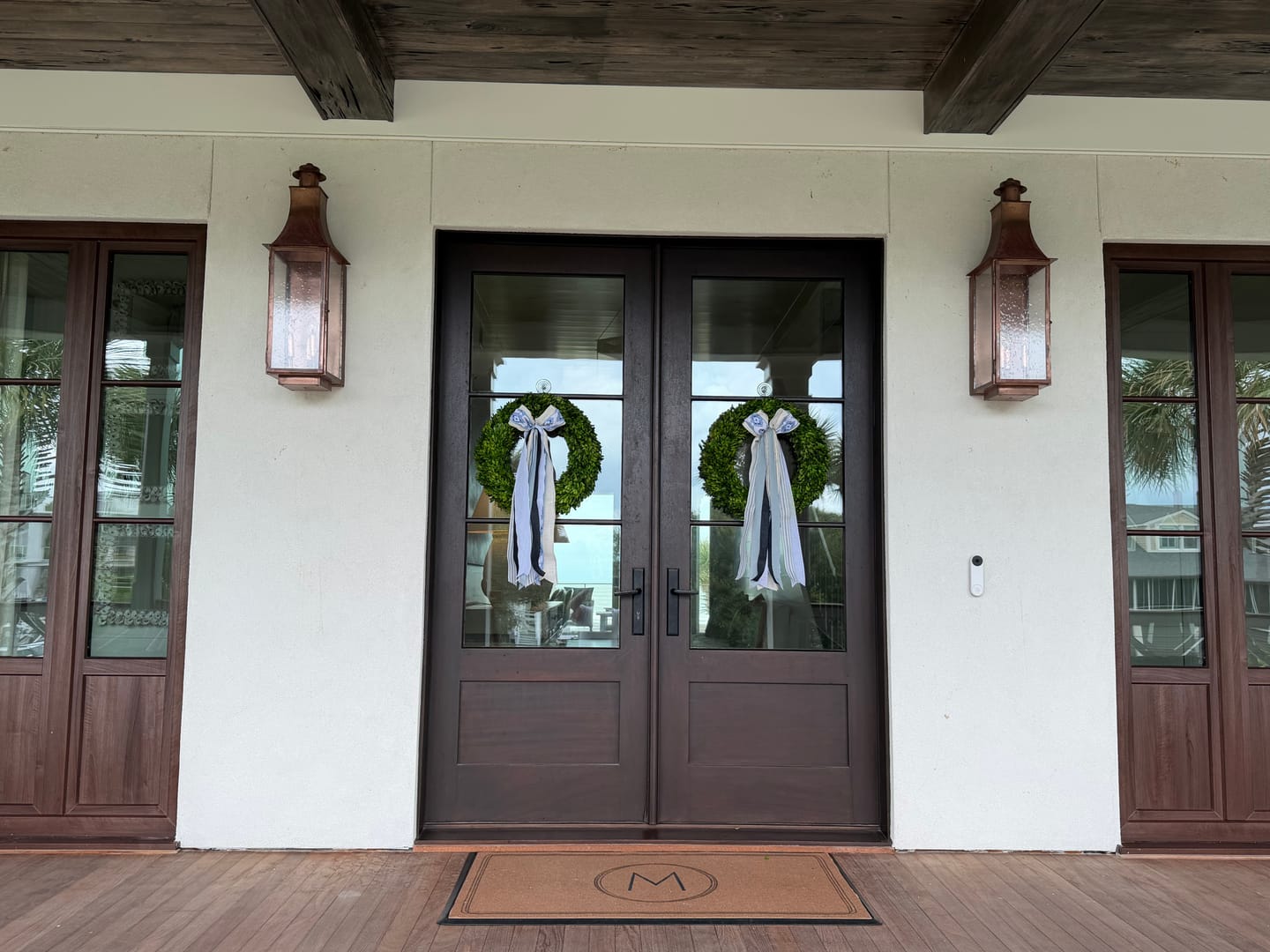 Customer photo review of Sea Breeze Ikat Wreath Ribbon