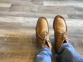 Customer photo review of Men's Apache Leather Moccasin Boots