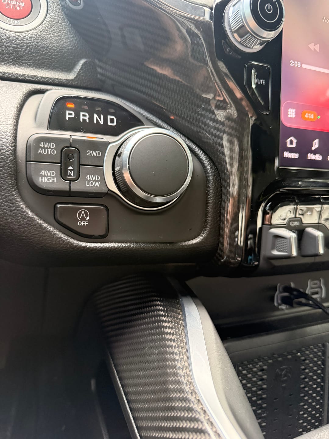 Customer photo review of 2019+ RAM 1500/TRX/RHO Radio Infotainment Screen Side Trim Hard Carbon Fiber Cover