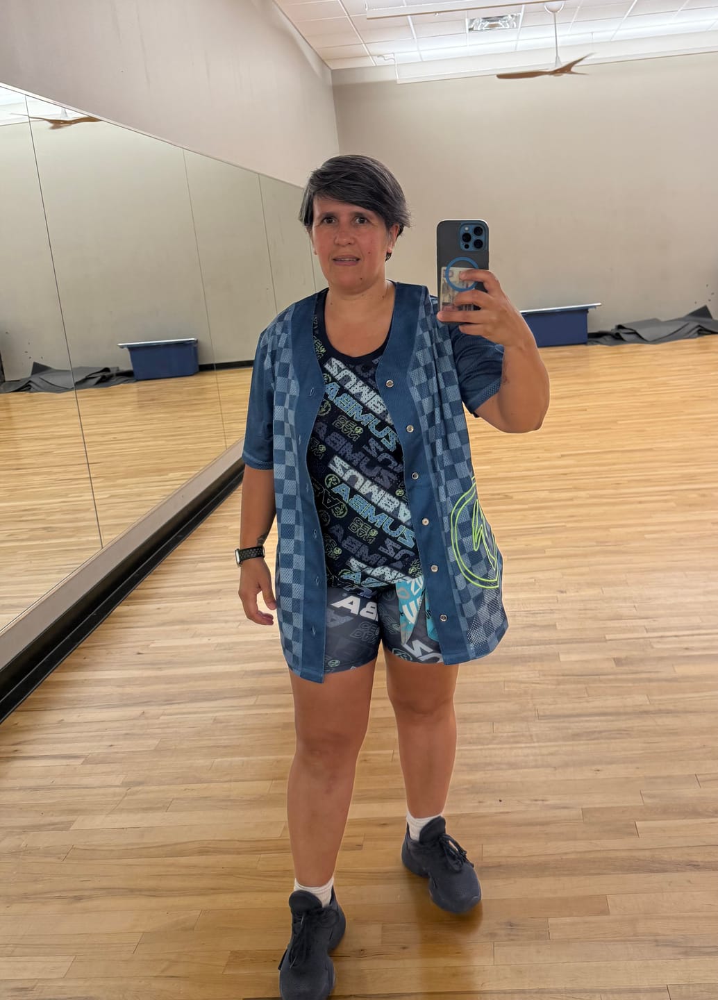 Customer photo review of Jean Jamz High Waisted Biker Shorts