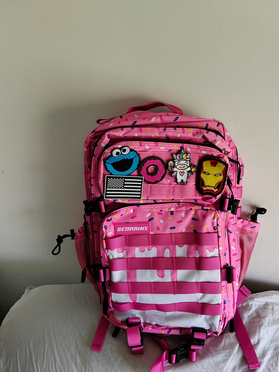 Customer photo review of Mochila Táctica V1 All In 45L Pink Glazed