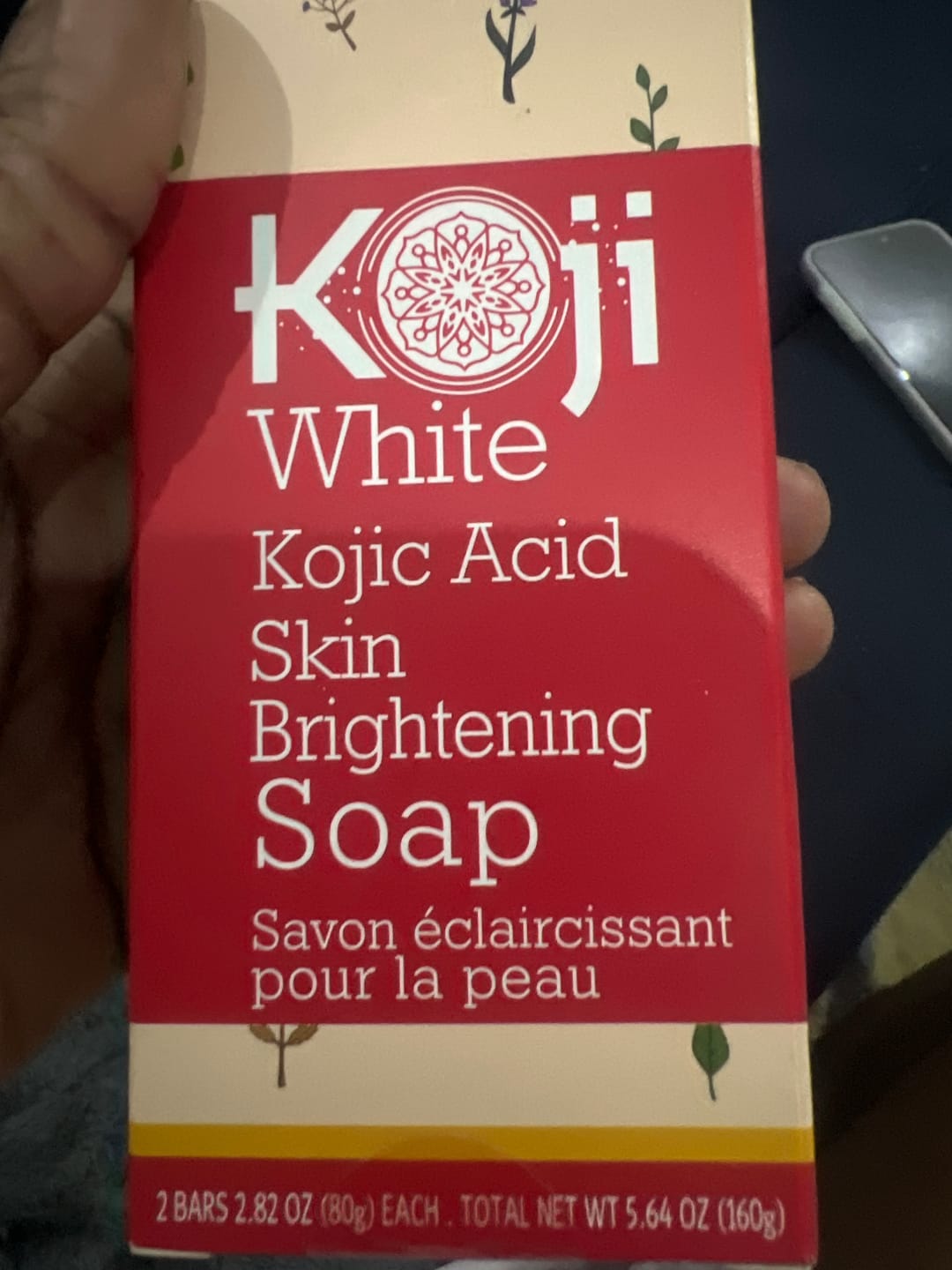 Customer photo review of Pure Kojic Acid Skin Brightening Soap (2 Bars)