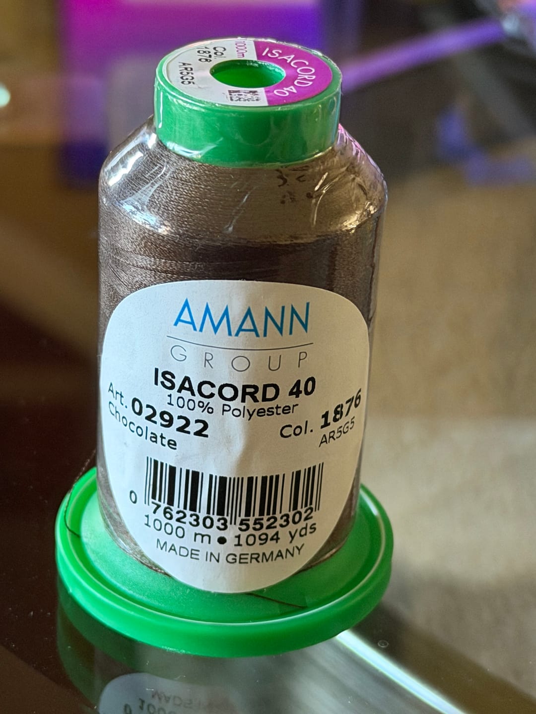 Customer photo review of Isacord Polyester Thread 1000m