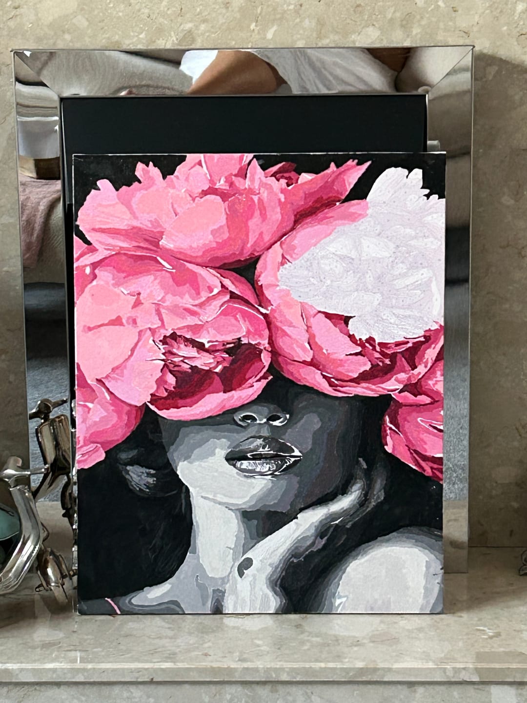 Customer photo review of Noir Woman | Paint by Numbers