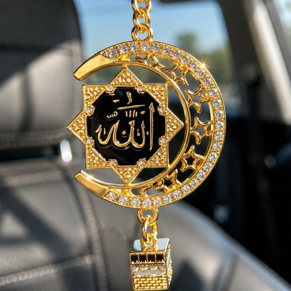 Customer photo review of HilalHaven Crescent Sanctuary Allah Crescent & Sta Car Pendant