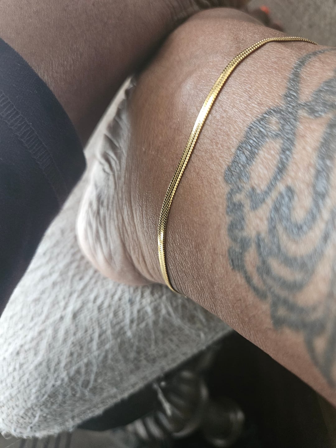 Customer photo review of Herringbone Anklet - 3mm