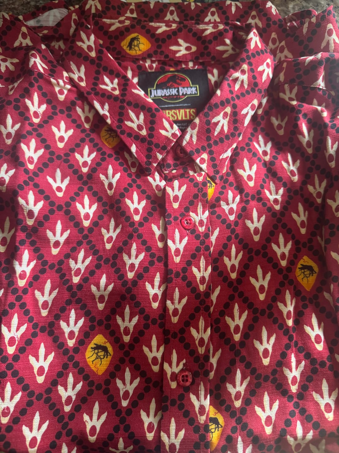 Customer photo review of Jurassic Park "The Past Preserved" – Bamboo Short Sleeve Shirt