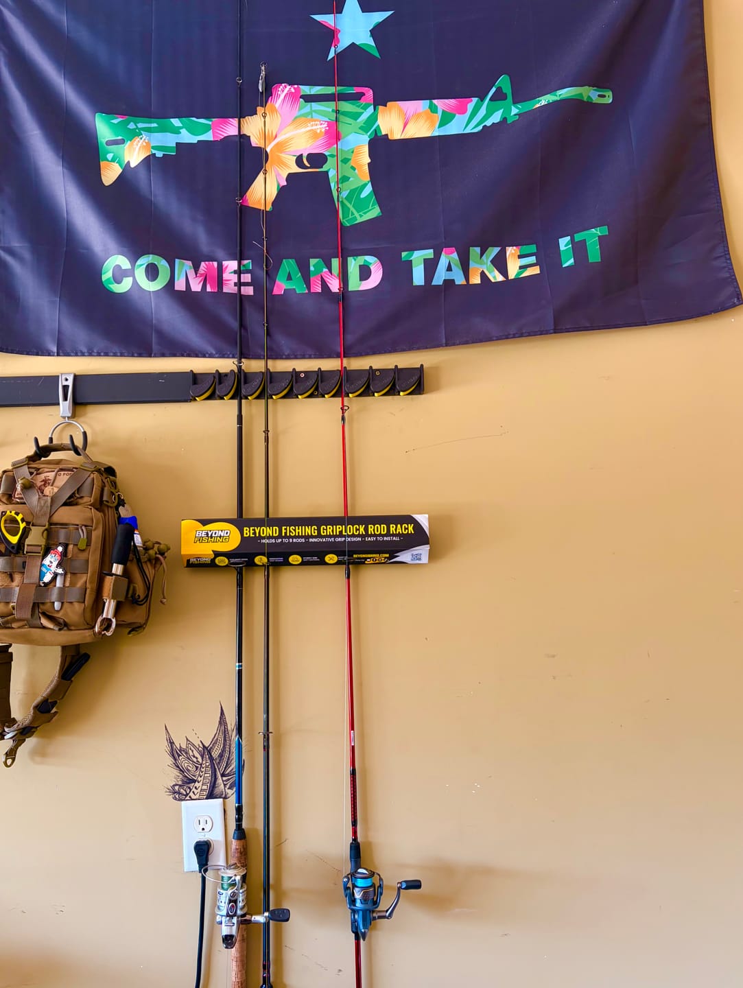 Customer photo review of Beyond Fishing GripLock Vertical Fishing Rod Rack