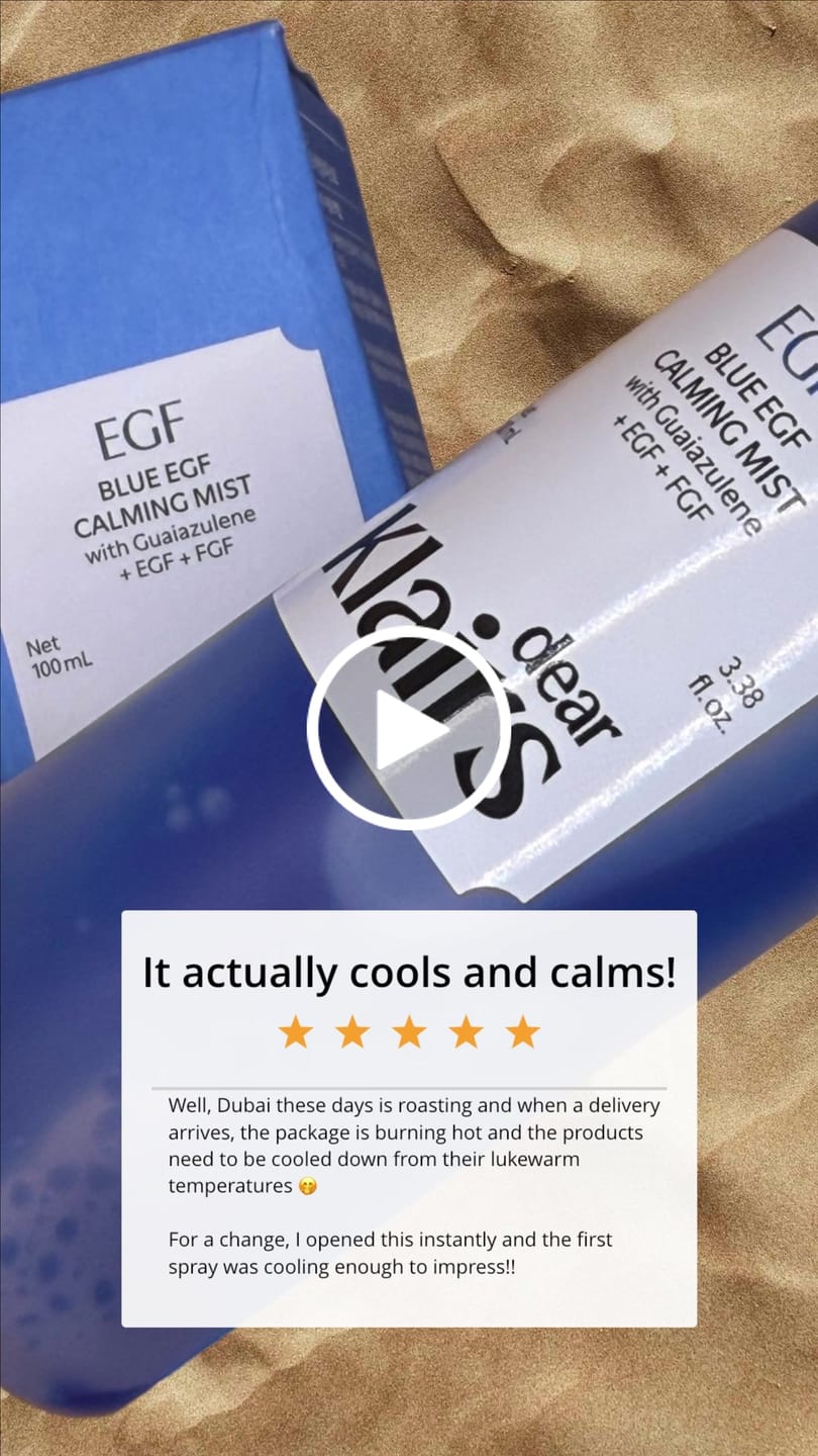 Customer video review of Blue EGF Calming Mist