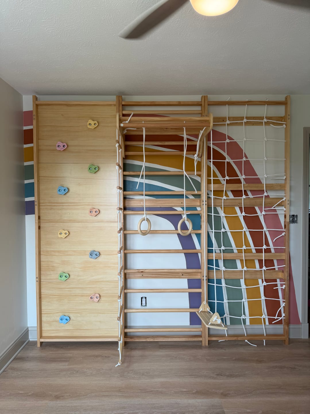 Customer photo review of Walnut Modular | Swedish Ladder Jungle Gym - Wall Mounted