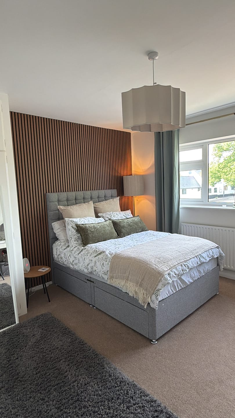 Customer photo review of Premium Acoustic Wall Panels - Teak Oak