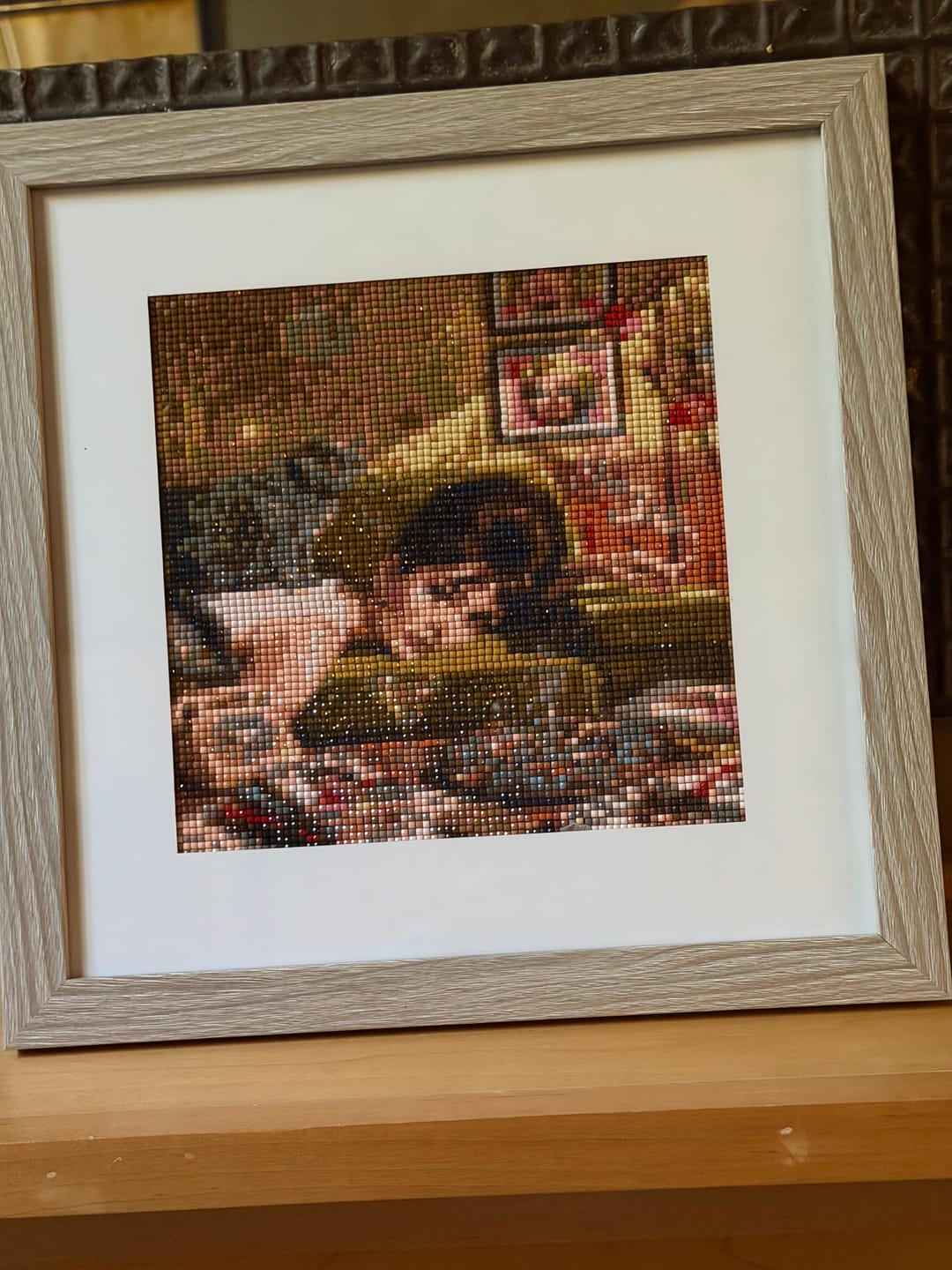Customer photo review of Retro Pinup With Cat (Diamond Painting)