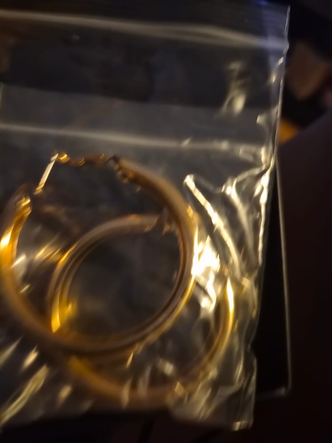 Customer photo review of Chunky Hollow Hoop Earrings