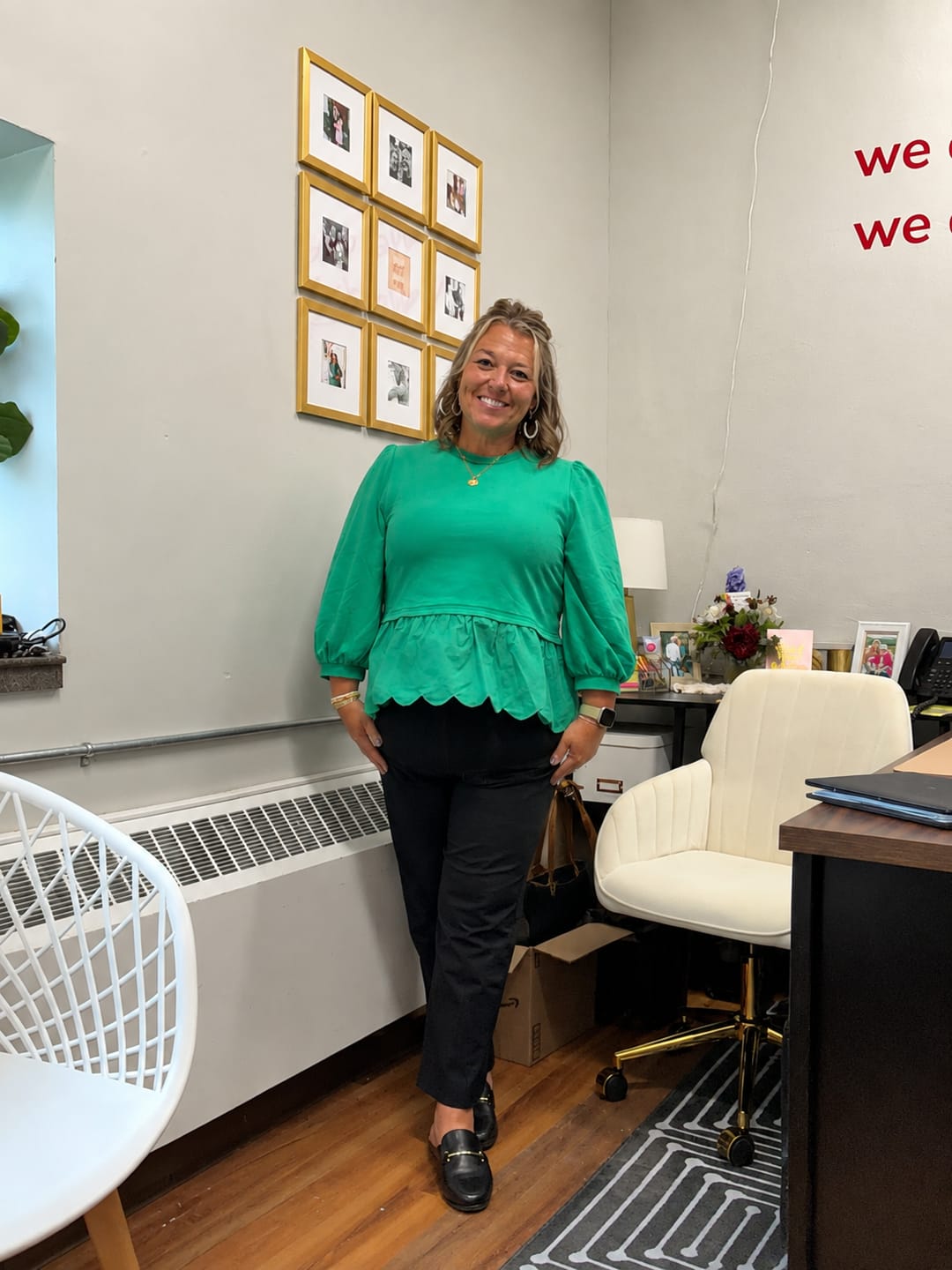 Customer photo review of The Scallop Finish Peplum Blouse