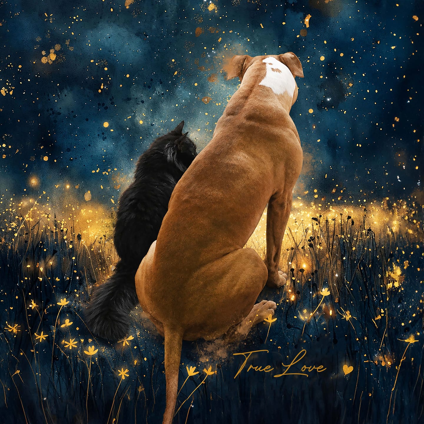 Customer photo review of Custom Pet Portrait Canvas – The Celestial
