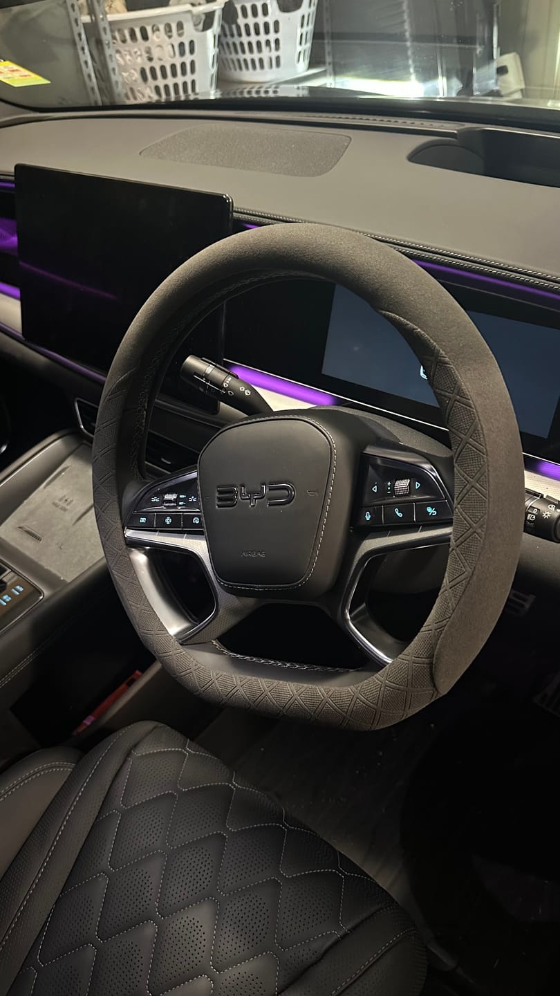 Customer photo review of Premium Suede Steering Wheel Cover For BYD (2023-2026)